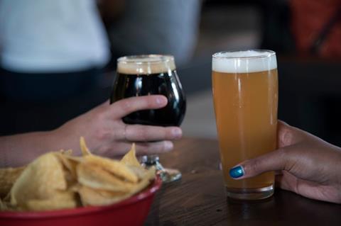 pub beer and crisps