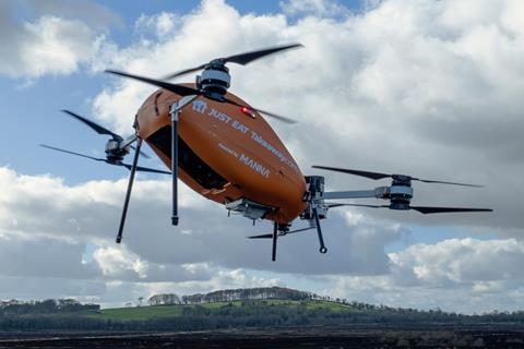 just eat drone delivery manna