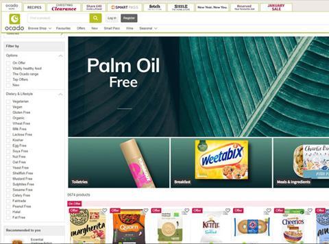 ocado palm oil free website