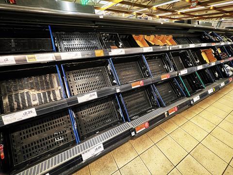 Fruit and veg shelves