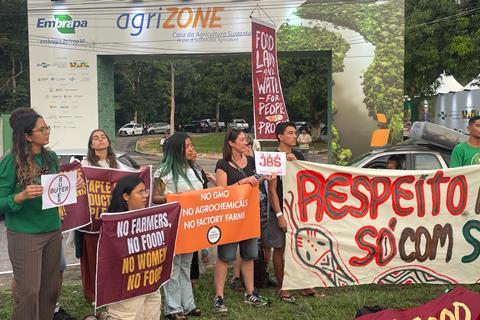 Protests at COP30 Agrizone