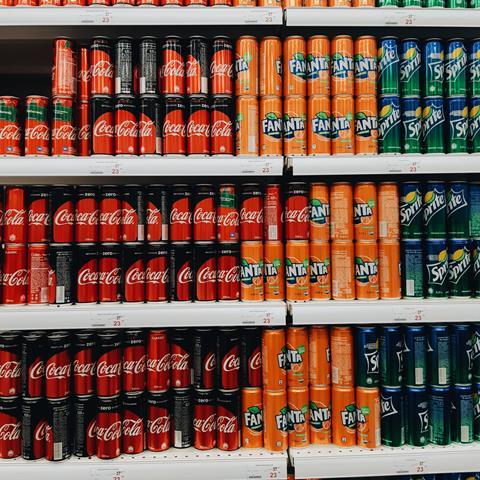 Coke coca cola fanta sprite soft drinks cans