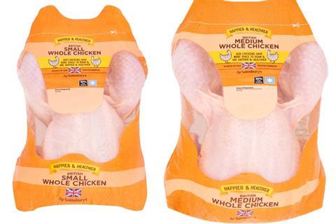 Sainsbury's new chicken packaging