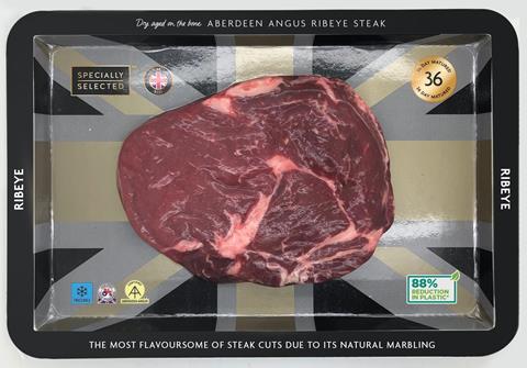 Aldi Steak cardboard tray