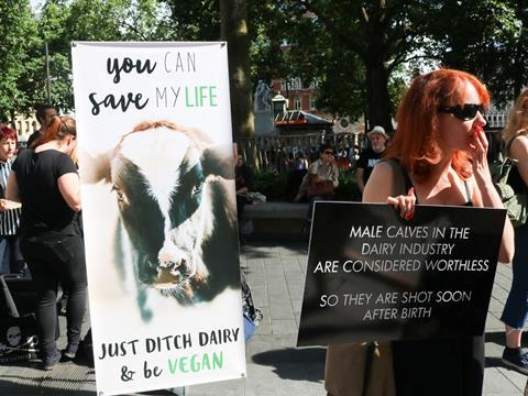 vegan dairy protesters 