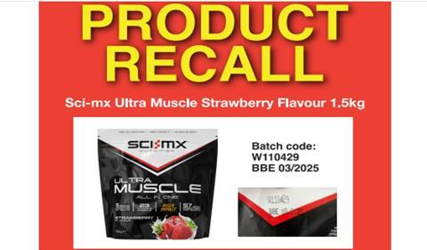 Home Bargains Sci-Mx recall