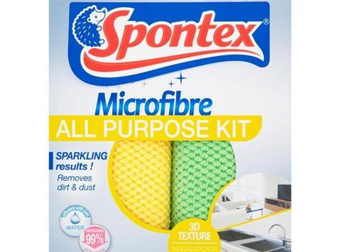 Spontex Microfibre Bathroom/ Window Kit 2 Cloths in Each for Sparkling  Result