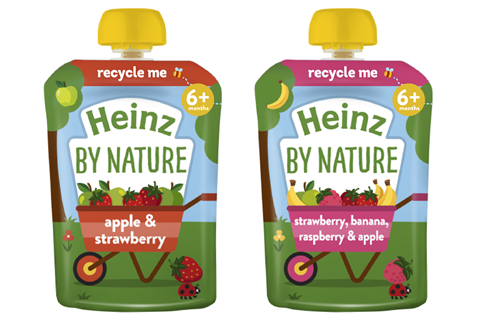 Heinz For Baby recyclable fruit pouches