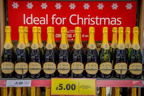 tesco cava christmas promo offer deal alcohol aisle 