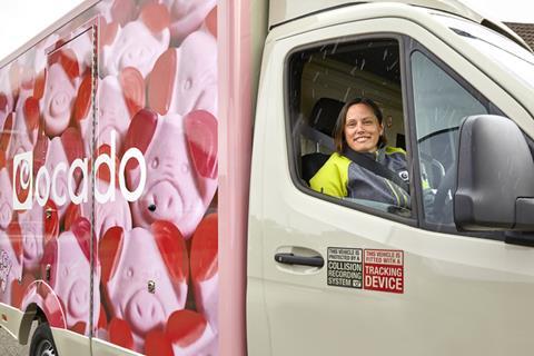 Mel Smith Ocado CEO in van