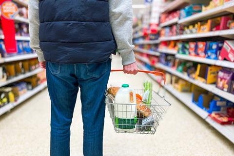 shopping supermarket aisle basket milk sainsburys