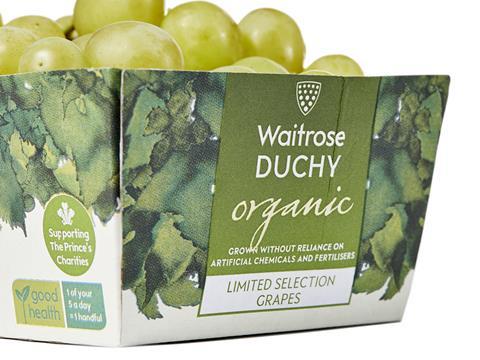 Waitrose cardboard grapes