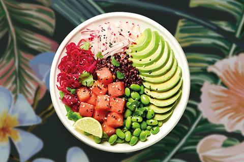 Sashimi -Style Watermelon Poke Bowl - Veggie Pret landscape