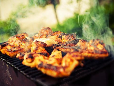 Chicken on barbecue one use
