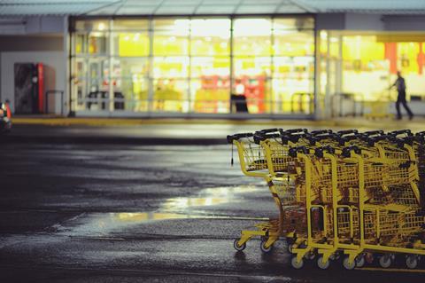 supermarket trolleys night