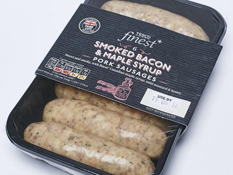 Tesco maple syrup sausages