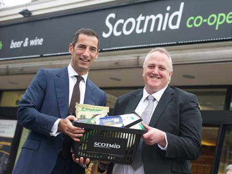 Graham’s MD Robert Graham with Scotmid Local Sourcing Manager Stephen Brown