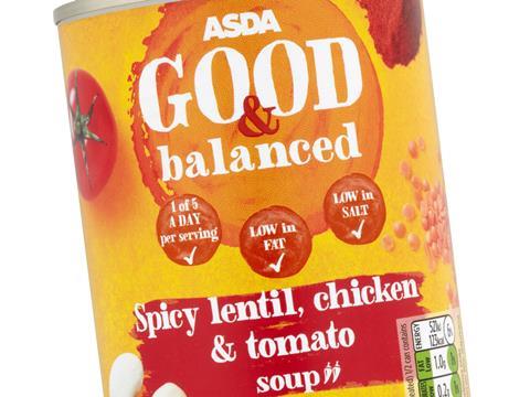 asda good and balanced chicken lentil tomato soup