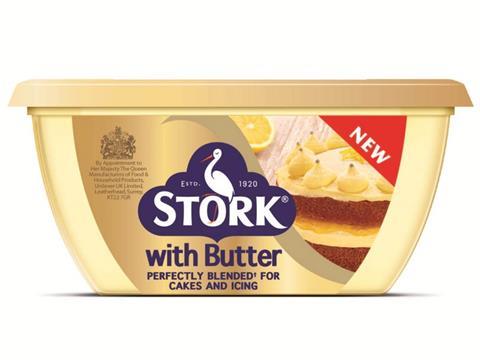 Stork with butter packshot