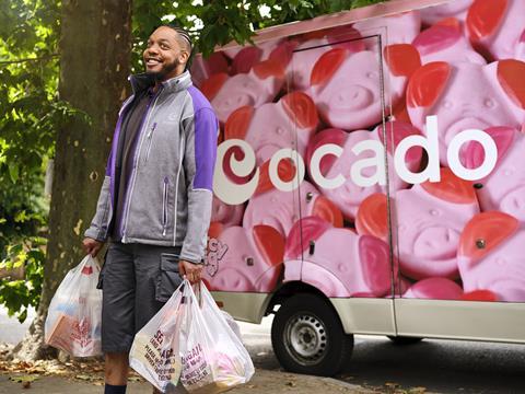 Ocado driver Percy Pig Van