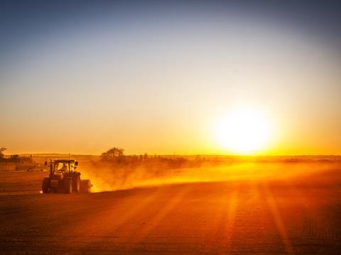 farming field tractor sunset