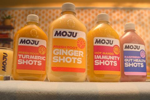 Bottles of Moju's multidose vitamin shots
