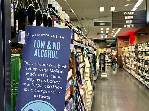marks and spencer mands supermarket aisle shelf nonalcoholic lowandno low alcohol 0percent beer