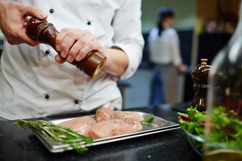 chef cooking chicken