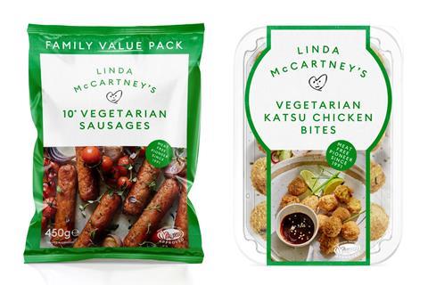 Linda McCartney's family value pack sausages and chicken katsu bites