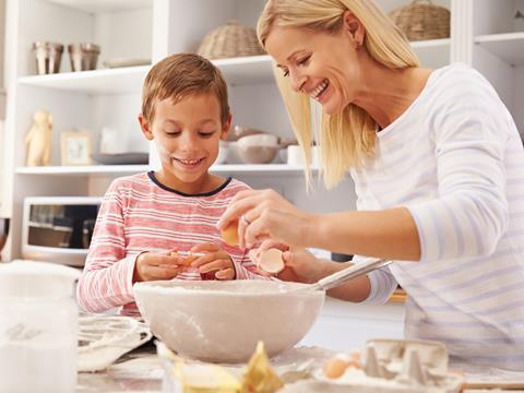 parent baking cooking child family