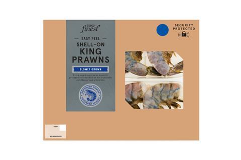 Tesco Finest Easy Peel Shell-on King Prawns