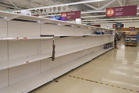 Sainsburys empty shelves shortages