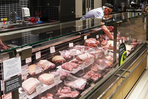 Waitrose staff meat counter butcher