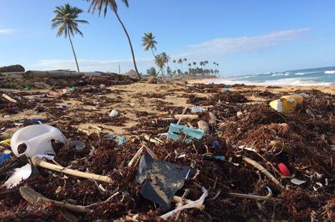 plastic on beach 