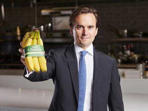 Iceland's Richard Walker with plastic free bananas