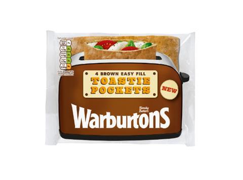 Warburtons Toastie Pockets, brown variant