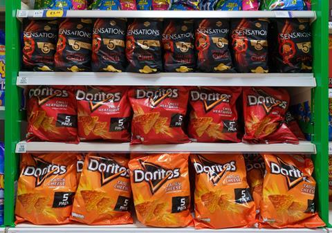 Doritos and Sensations on shelf (credit to Mark Mackenzie)
