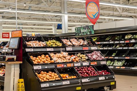Sainsburys fruit veg aisle Aldi price match
