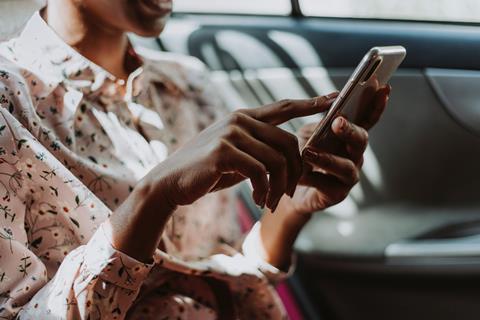 woman using smartphone