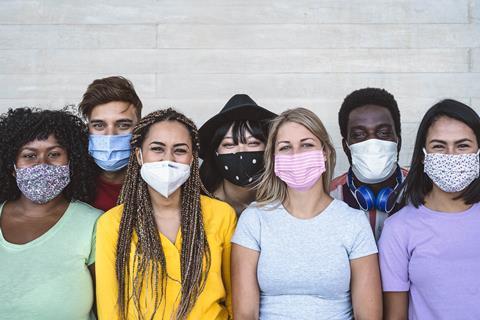 People in masks diversity