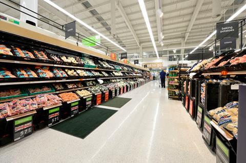 Asda produce aisle fruit and veg