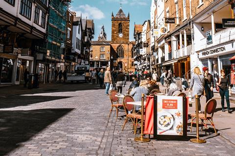 High street shops restaurant