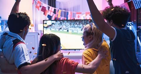 World cup watching at home in the evening