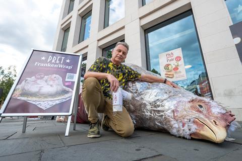 Chris Packham at Pret protest