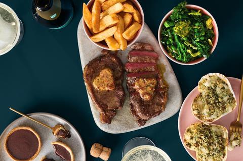 Asda steak, champagne coquille