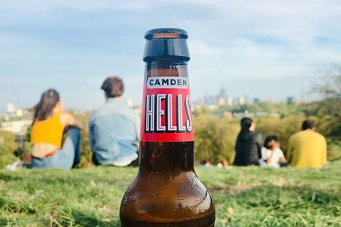 Camden Hells beer bottle