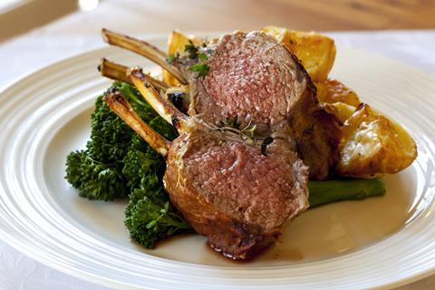 rack of lamb meal meat