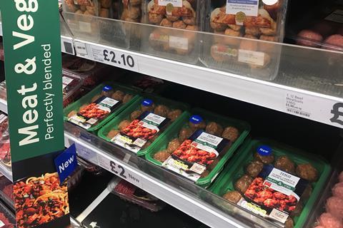 Tesco meat and veg fixture