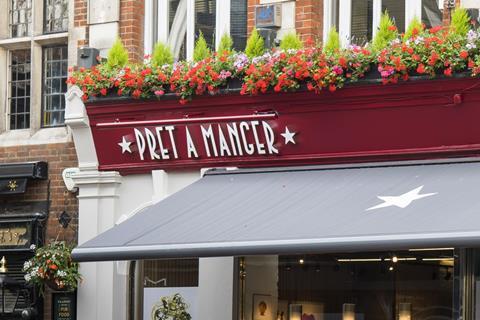 Pret A Manger storefront in Carnaby Street, London 2100x1400
