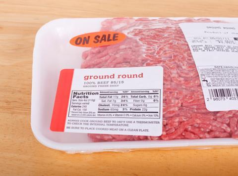 Meat packet label
